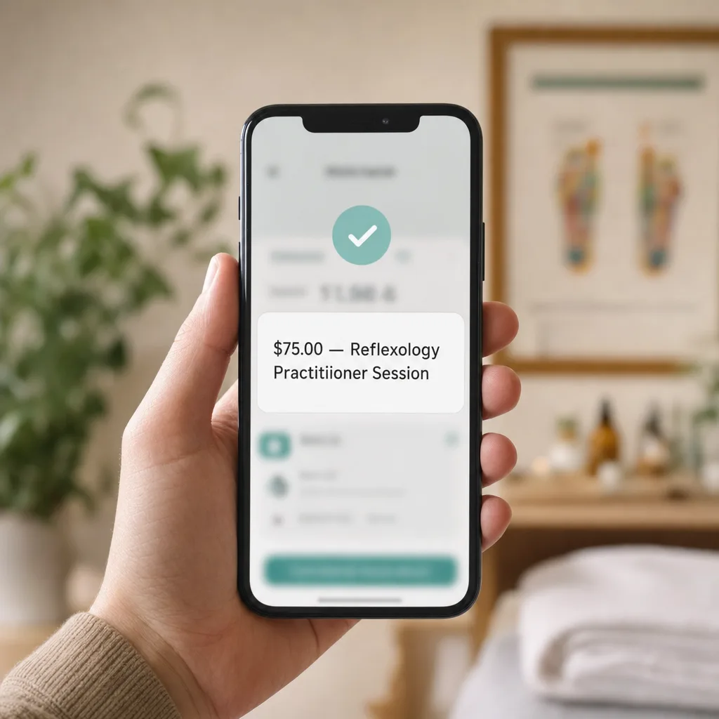 Your first paid session: payment received on the reader's phone